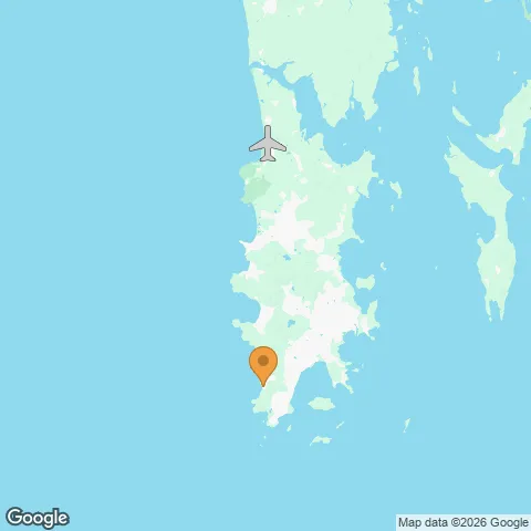 Map of Katathani Phuket Beach Resort and the nearest airport