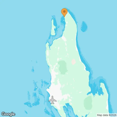Map of Sansi Kendwa Beach Resort and the nearest airport